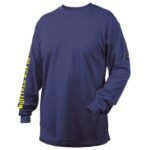 Revco Black Stallion 7 Oz Flame-Resistant Cotton Long Sleeve T-Shirt (Navy) - NFPA 2112, NFPA 70E #TF2510-NV