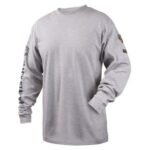 Revco Black Stallion 7 Oz Flame-Resistant Cotton Long Sleeve T-Shirt - NFPA 2112, NFPA 70E (Gray) #TF2510-GY