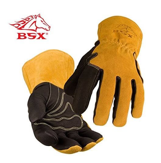 Revco Black Stallion BSX® Premium Grain Pigskin Palm, Cowhide Back MIG Welding Gloves #BM88_68bbdd3a2064a.jpeg Revco Black Stallion BSX® Premium Grain Pigskin Palm, Cowhide Back MIG Welding Gloves #BM88 - Image 1