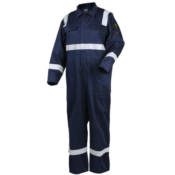Revco Black Stallion Deluxe Flame-Resistant (FR) Cotton Coverall, Navy with 2″ Reflective Tape #CF2216-NV_68bbddc27ebc7.png Revco Black Stallion Deluxe Flame-Resistant (FR) Cotton Coverall, Navy with 2" Reflective Tape #CF2216-NV - Image 1