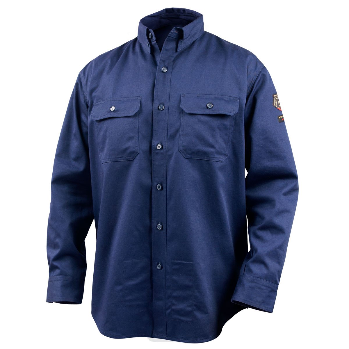Revco Black Stallion Flame-Resistant (FR) Cotton Stone Work Shirt (Navy) #WF2110-NV_68bbdcfc9e865.jpeg Revco Black Stallion Flame-Resistant (FR) Cotton Stone Work Shirt (Navy) #WF2110-NV - Image 1