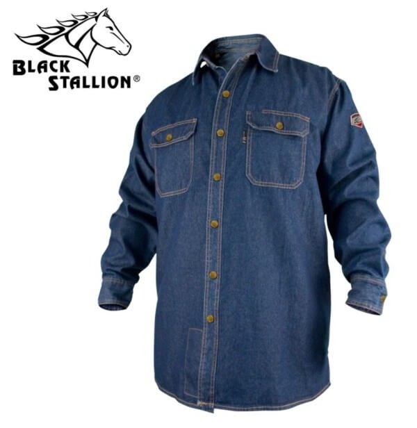 Revco Black Stallion TruGuard™ 200 FR Cotton Denim Work Shirt #FS8-DNM_68bbdc748514d.jpeg Revco Black Stallion TruGuard™ 200 FR Cotton Denim Work Shirt #FS8-DNM - Image 1
