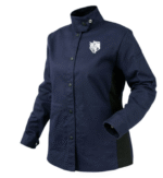 AngelFire® Women's FR Cotton Welding Jacket, Navy & Black #JF1015-NB - Image 3