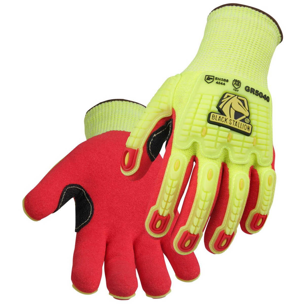 Black Stallion A6 Cut Resistant And Impact Sandy Nitrile Coated Hi-Vis Hppe Blend Glove_68e2f135e249c.jpeg Black Stallion A6 Cut Resistant And Impact Sandy Nitrile Coated Hi-Vis Hppe Blend Glove - Image 1