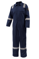 Black Stallion AR/FR Cotton Coverall with Reflective FR Tape, Navy CF2118-NV - Image 2