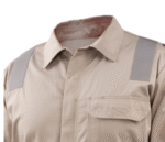 Black Stallion AR/FR Cotton Coverall with Reflective FR Tape, Stone Khaki CF2118-ST - Image 4
