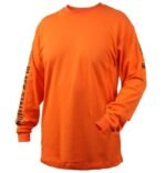 Black Stallion FR Cotton Knit Long-Sleeve T-Shirt Safety Orange #TF2510OR - Image 3