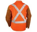 Black Stallion Orange FR Cotton & Cowhide Hybrid™ Jacket, Reflectives - 30" #JH1012-OR - Image 5
