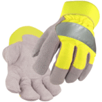 Black Stallion Shoulder Split Cowhide Hi-Vis Work Glove #5B-LIM - Image 2