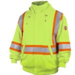 Black Stallion TruGuard™ 200 FR Cotton Full-Zip Hooded Sweatshirt, Safety Lime #JF1332-LM