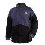 BSX® FR Cotton & Cowhide Hybrid Welding Jacket, Navy & Black JH1016-NB - Image 3