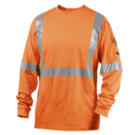 Revco Black Stallion 7 oz Flame-Resistant Cotton Long Sleeve T-Shirt w/ Silver Reflective Tape - NFPA 2112, NFPA 70E (Orange) #TF2511-OR - Image 2