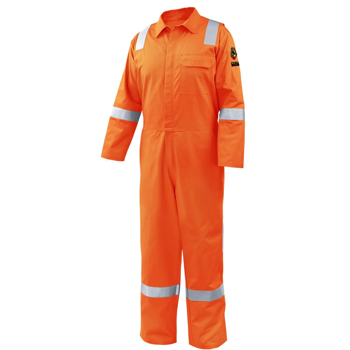 Revco Black Stallion 7oz. AR/FR Cotton Coverall w/ Reflective FR Tape (Orange) #CF2118-OR_68e2f79bd740f.jpeg Revco Black Stallion 7oz. AR/FR Cotton Coverall w/ Reflective FR Tape (Orange) #CF2118-OR - Image 1