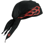 Revco Black Stallion BSX® Cotton Doo Rag, Red Flame & Logo #BC5D