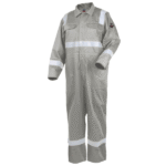 Revco Black Stallion Deluxe Flame-Resistant (FR) Cotton Coverall, Stone Khaki with 2" Reflective Tape #CF2216-ST