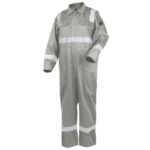 Revco Black Stallion Deluxe Flame-Resistant (FR) Cotton Coverall, Stone Khaki with 2" Reflective Tape #CF2216-ST - Image 2