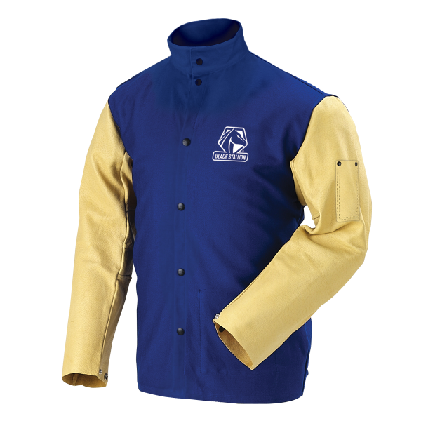 Revco Black Stallion FR Cotton & Grain Pigskin Hybrid Welding Jacket (Royal Blue) #FRB9-30C/PS_68e04c7dbbb4b.png Revco Black Stallion FR Cotton & Grain Pigskin Hybrid Welding Jacket (Royal Blue) #FRB9-30C/PS - Image 1
