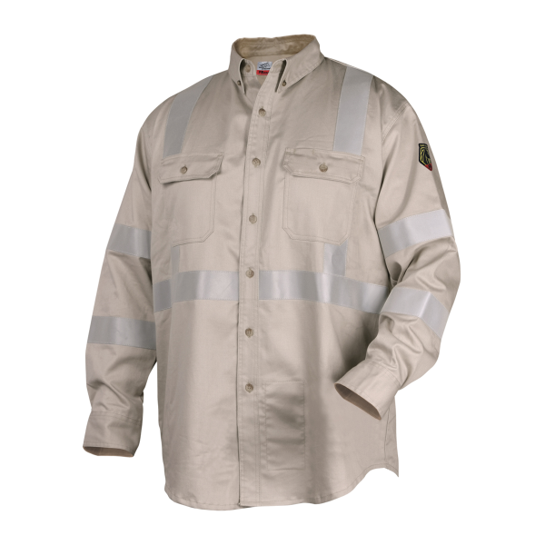 Revco Black Stallion FR Cotton Work Shirt, w/ 2″ Reflective Tape (Stone Khaki) #WF2112-ST_68e302ff590ff.png Revco Black Stallion FR Cotton Work Shirt, w/ 2" Reflective Tape (Stone Khaki) #WF2112-ST - Image 1