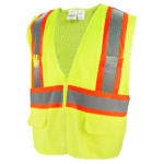 Revco Black Stallion Mesh Shoulders/Solid Bottom Safety Vest w/ Reflectives (Lime/Orange) #SVY220