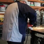 Revco Black Stallion ToolHandz Stretch-back FR Cotton Welding Jacket, 32" Length (Navy-Gray) #JF1625-NG - Image 4