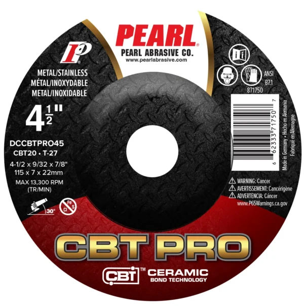 CBT PRO Grinding Wheel 4 1/2 x 9/32 x 7/8 T27 DCCBTPRO45