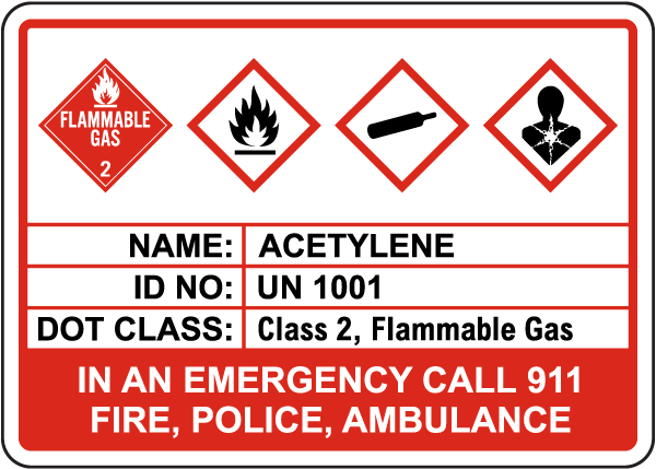 Acetylene Gas 8Cft Un1001
