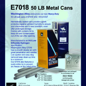 Wa 7018 3/32 50 Lbs Metal Can