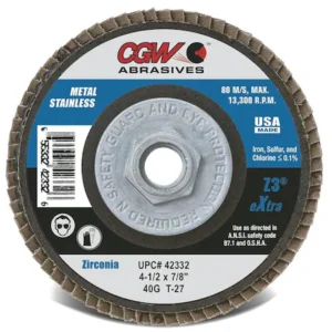 Flap Disc, 60 Grit, Poly-Cotton CGW z3 42314
